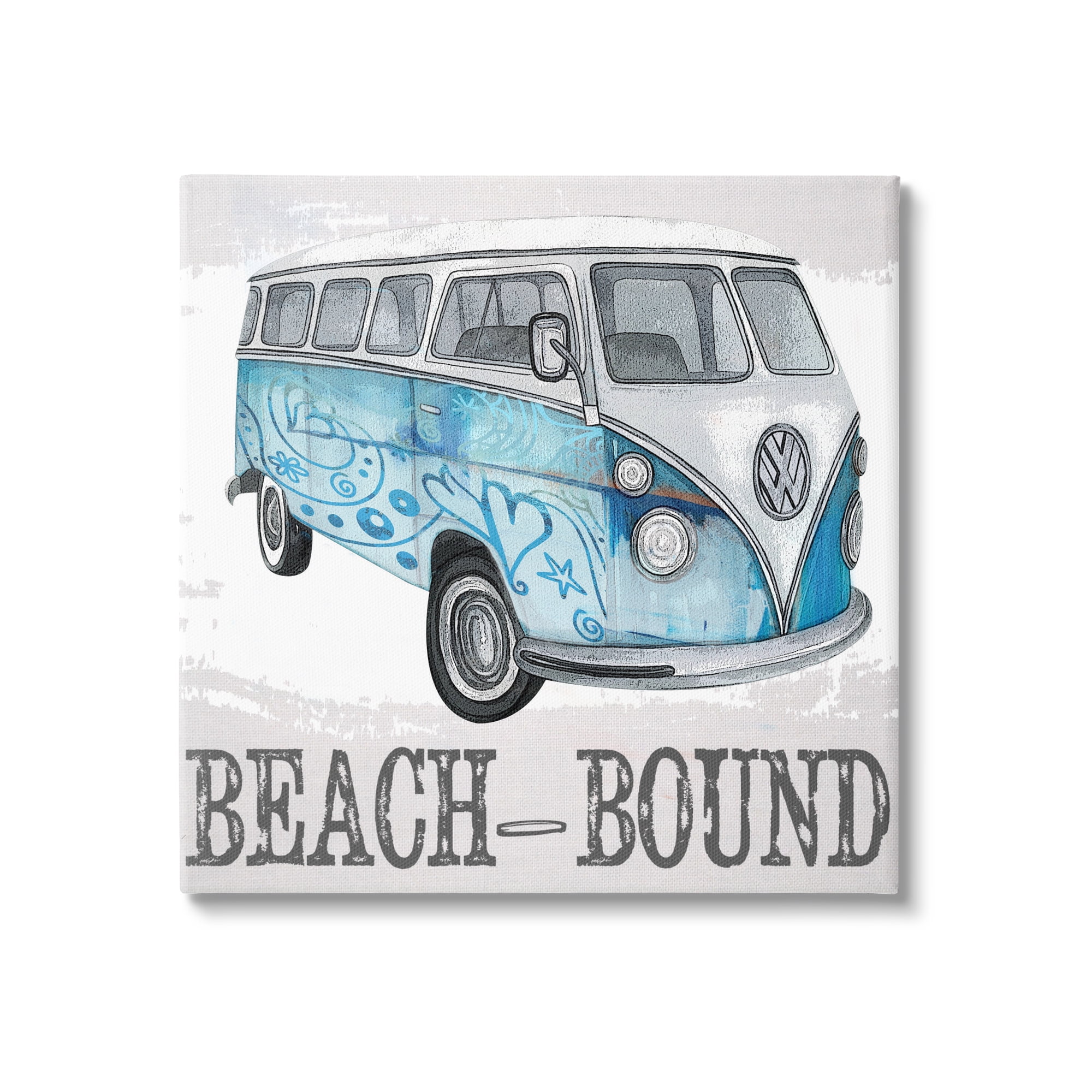 Stupell Beach Bound Summer Vacation Van Landscape Painting Gallery Wrapped Canvas Print Wall Art