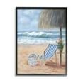 thumbnail image 1 of Stupell Beach Chair Tropical Relaxing Vacation Landscape Painting Black Framed Art Print Wall Art, 1 of 7