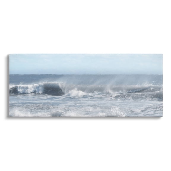 Stupell Beach Foam Splashing Waves Landscape Photography Gallery Wrapped Canvas Print Wall Art
