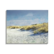 Stupell Beach Reeds Sandy Coast Landscape Painting Gallery Wrapped Canvas Print Wall Art
