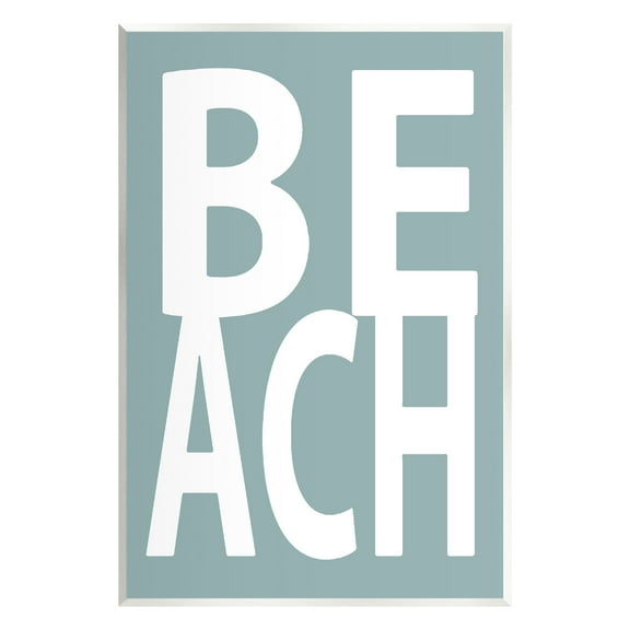 Stupell Beach Turquoise Text Phrase Landscape Painting Wall Plaque Unframed Art Print Wall Art