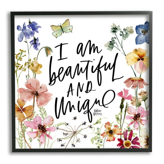 Stupell Beautiful & Unique Uplifting Nature Botanical & Floral Painting Black Framed Art Print Wall Art