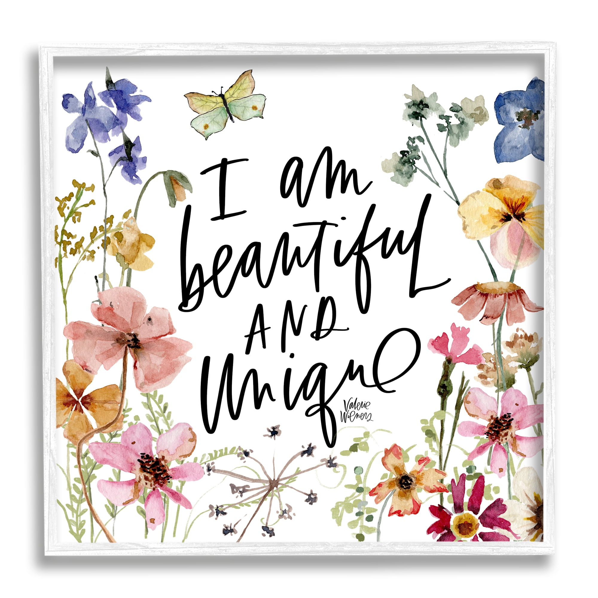 Stupell Beautiful & Unique Uplifting Nature Botanical & Floral Painting White Framed Art Print Wall Art