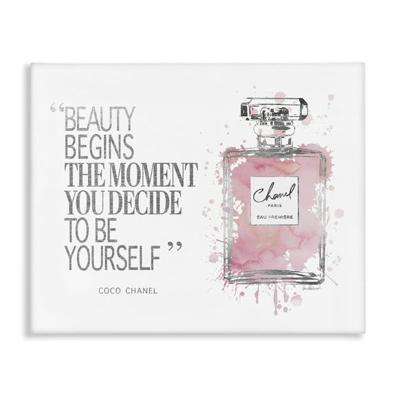 Stupell Beauty Begins Fashion Perfume Canvas Art, 16 x 1.5 x 20
