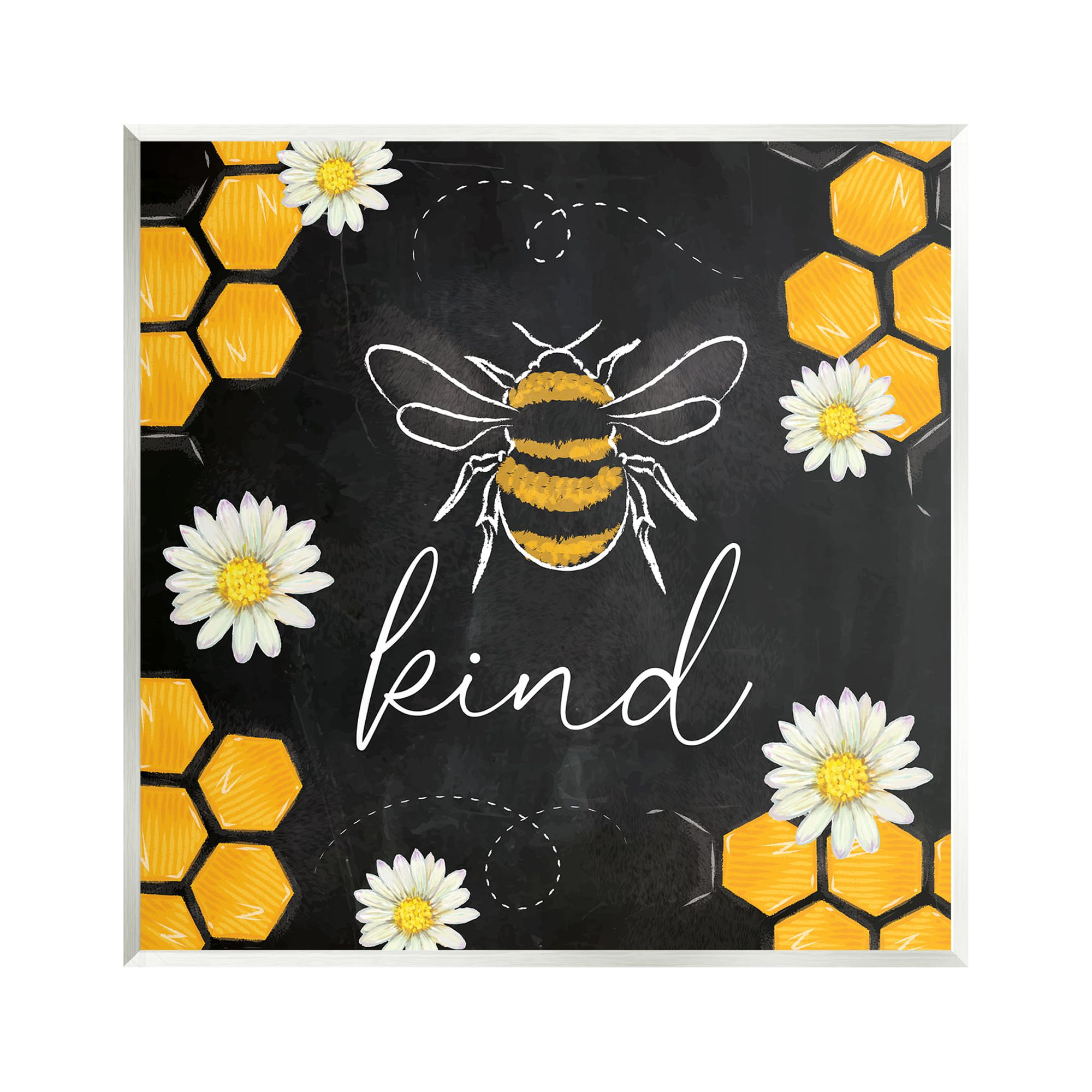 Stupell Bee Kind Honeycomb Pattern Animals & Insects Painting Wall Plaque Unframed Art Print Wall Art