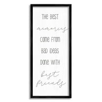 Stupell Best Memories From Bad Ideas Funny Inspirational Painting Black Framed Art Print Wall Art