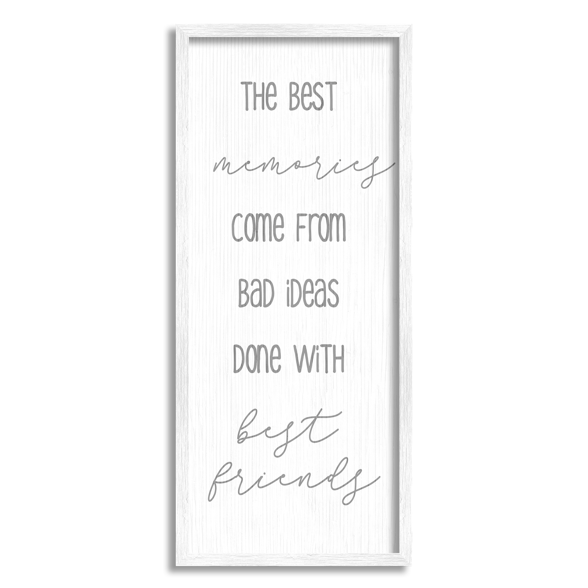 Stupell Best Memories From Bad Ideas Funny Inspirational Painting White Framed Art Print Wall Art
