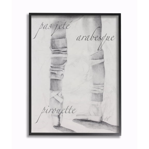 Stupell Black and White Ballet Silouhette Wall Art 16x20