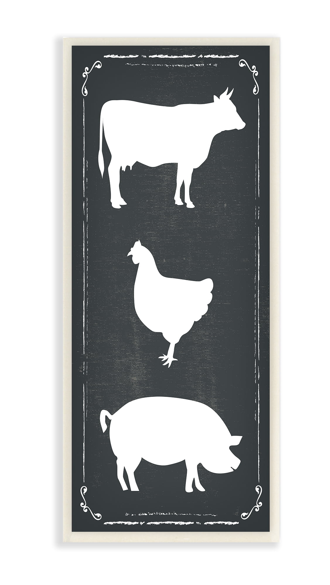 Stupell Black and White Farm Animal Silhouette Wall Plaque Art