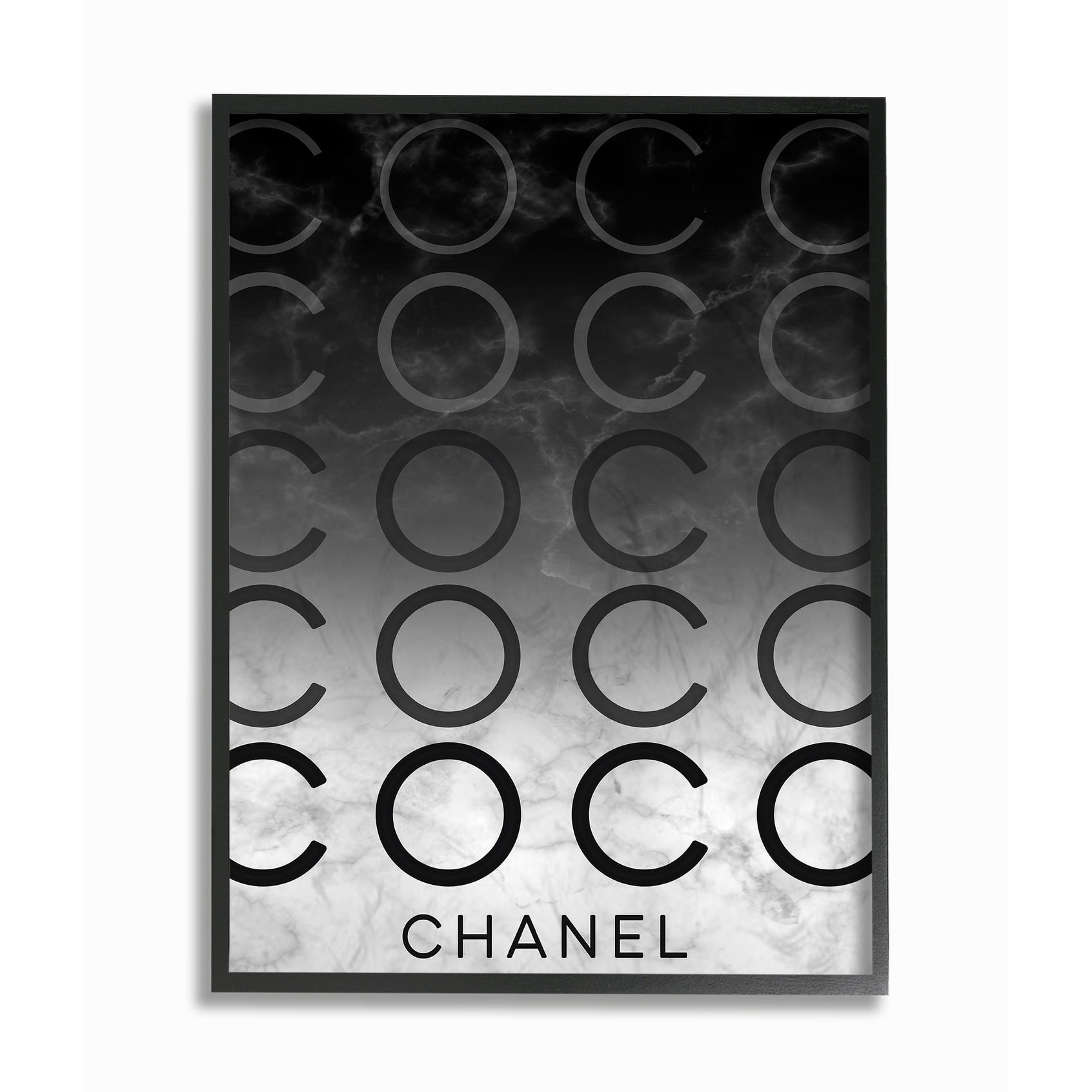 Stupell Black and White Ombre C and O Typography on Marble Framed Art, 11 x 14, Design By Artist Daphne Polselli 24 x 30