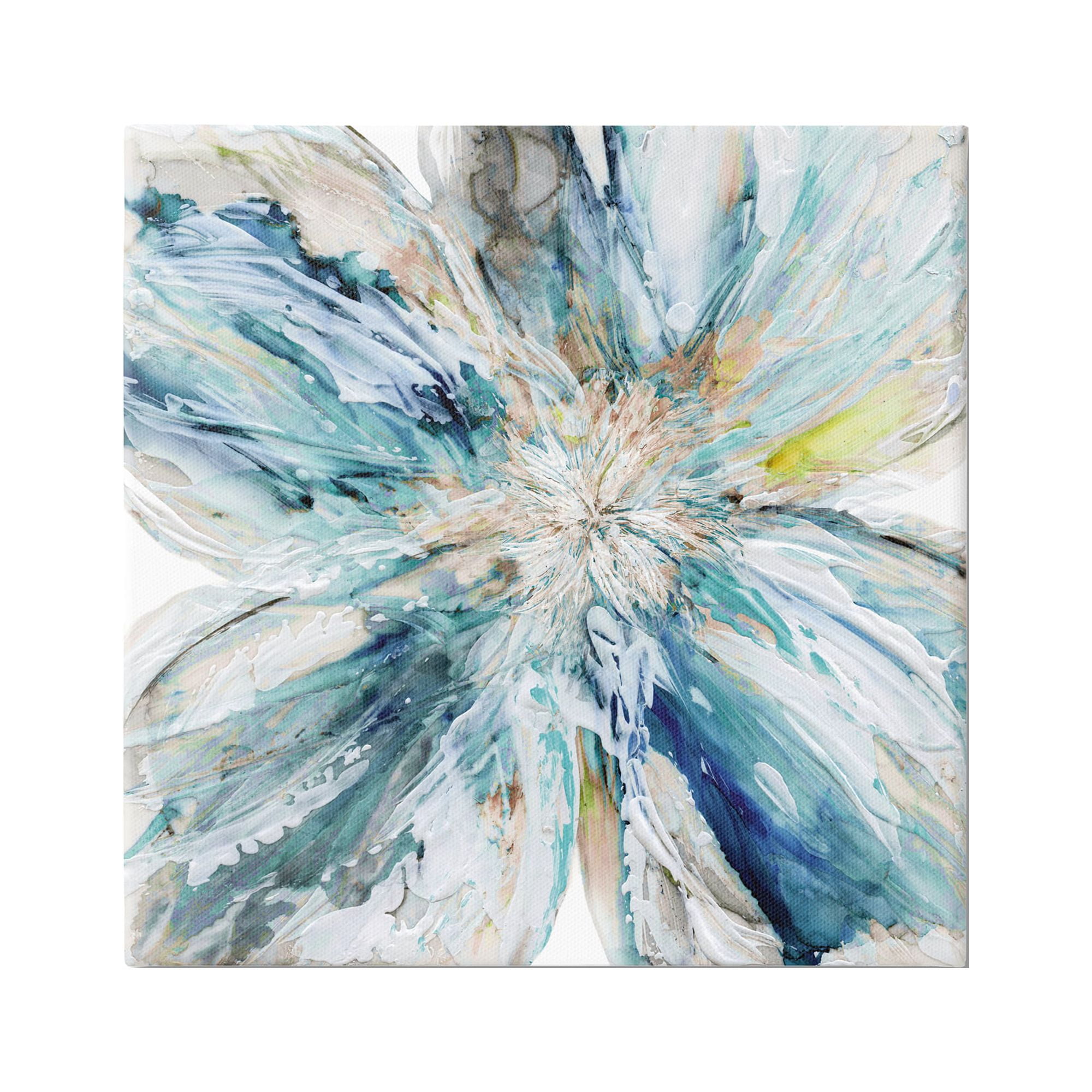 17" x 17" Multicolor Abstract Flower Canvas Wall Art