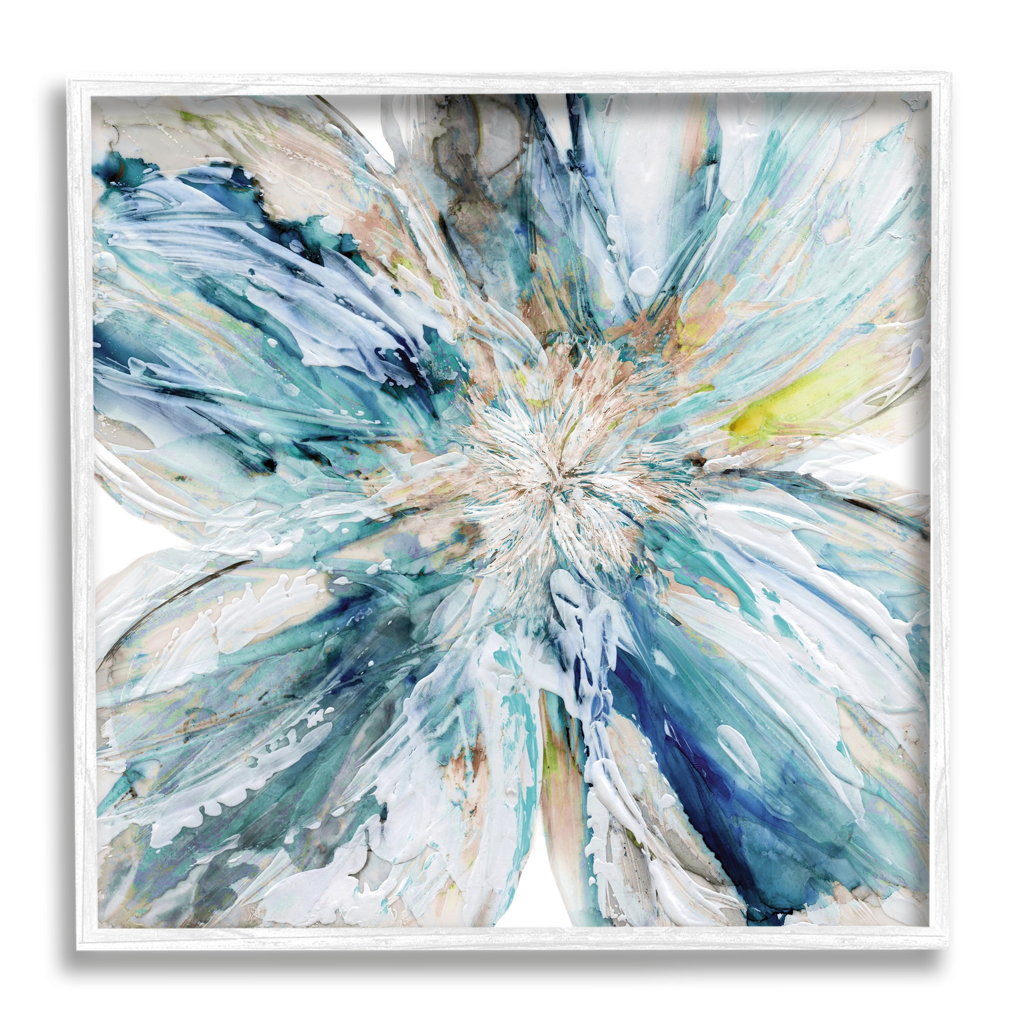 Stupell Blossom Burst Abstract Flower Abstract Painting White Framed Art Print Wall Art