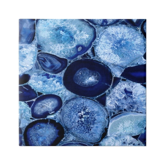Stupell Blue Geode Crystals Arrangement Abstract Painting Gallery Wrapped Canvas Print Wall Art
