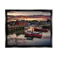 thumbnail image 1 of Stupell Boat Harbor Sunset Photography Landscape Photography Black Floater Framed Art Print Wall Art, 1 of 6