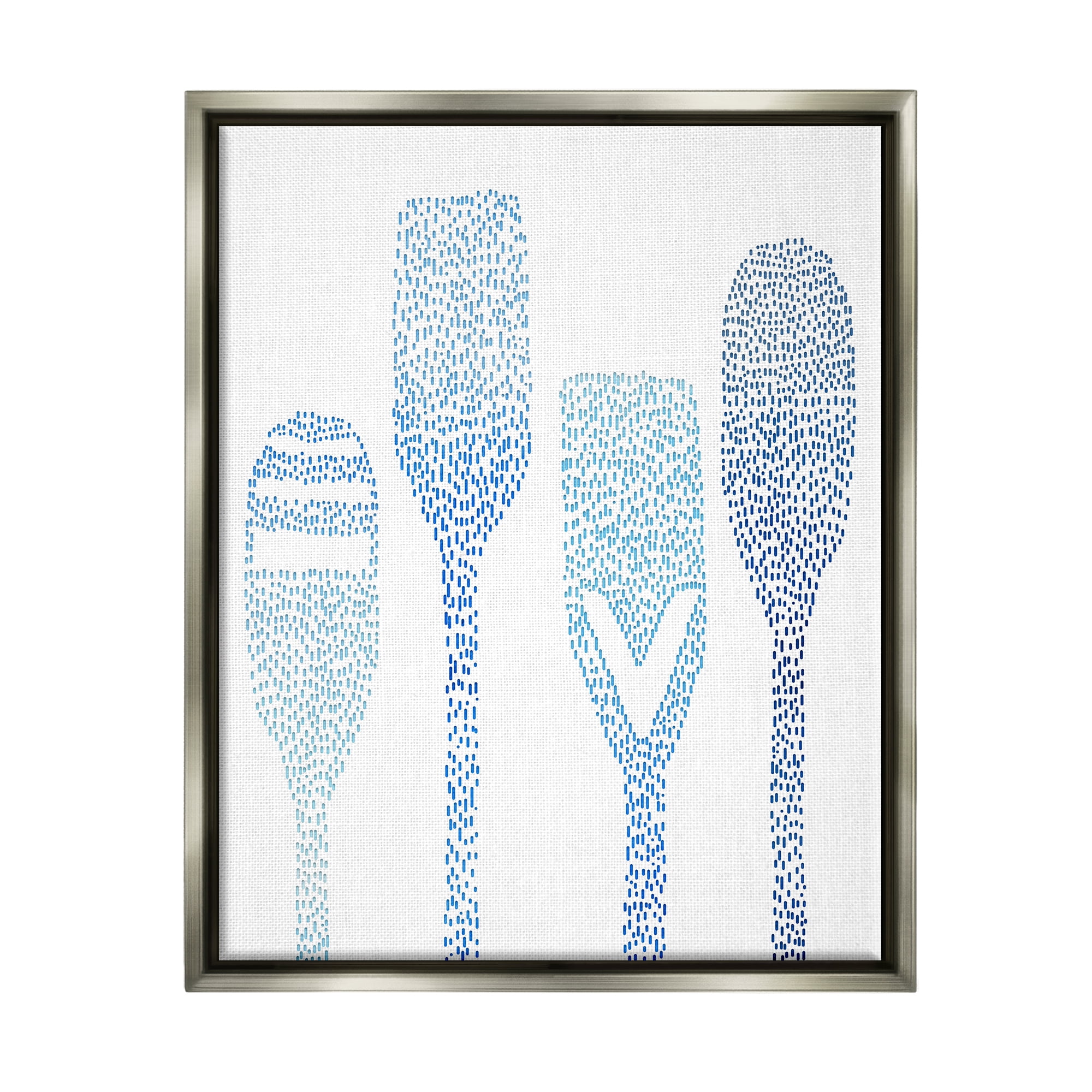 Stupell Boat Oars Abstract Stipple Pattern Landscape Painting Gray Floater Framed Art Print Wall Art