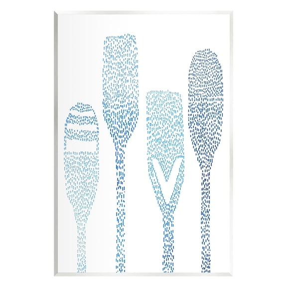 Stupell Boat Oars Abstract Stipple Pattern Landscape Painting Wall Plaque Unframed Art Print Wall Art