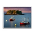 thumbnail image 1 of Stupell Boats Sailing Ocean Island Landscape Photography Gray Framed Art Print Wall Art, 1 of 7