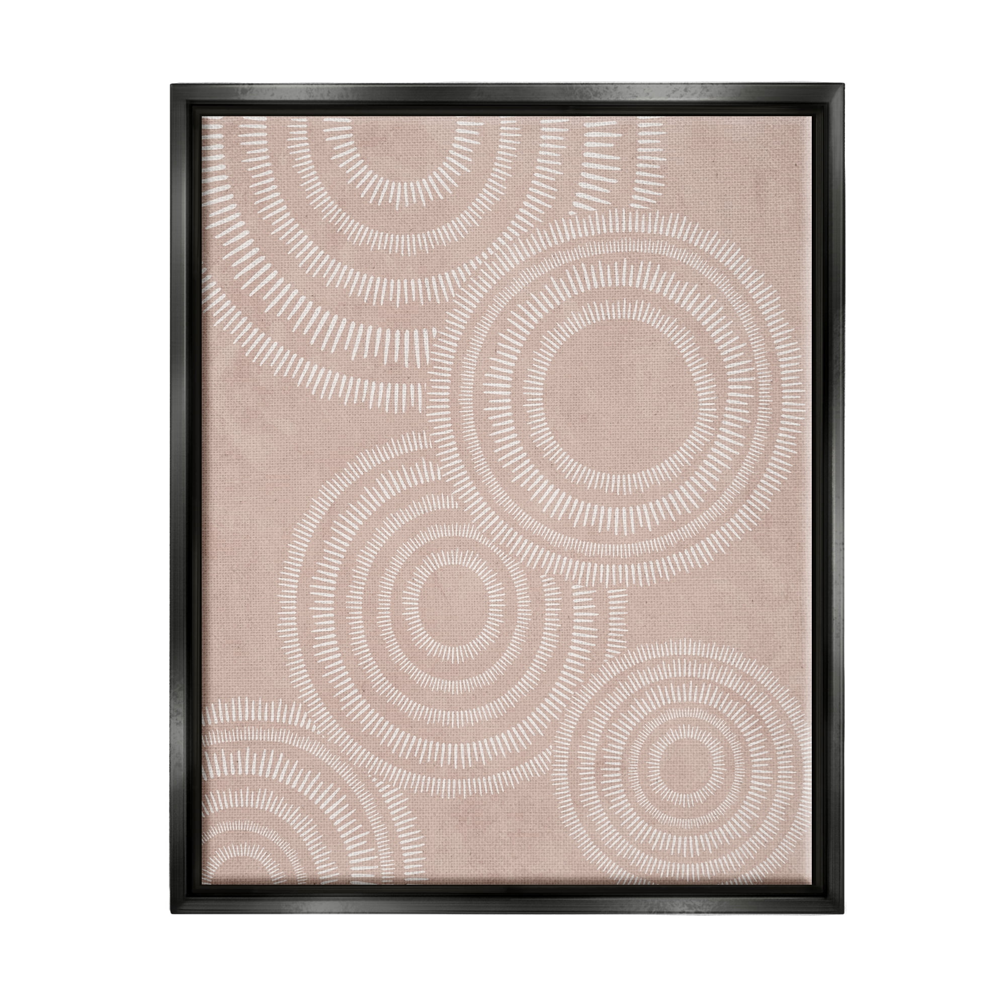 Stupell Boho Circles Beige Pattern Abstract Painting Black Floater Framed Art Print Wall Art