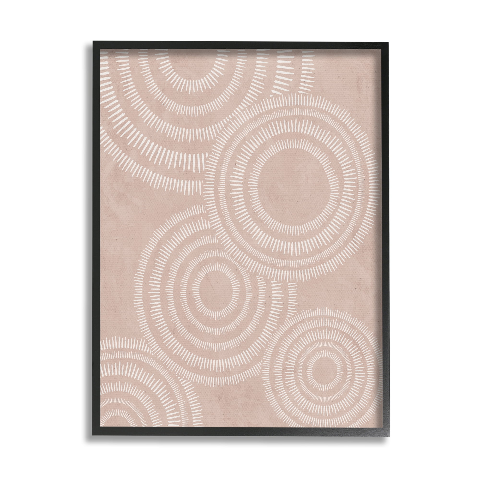 Stupell Boho Circles Beige Pattern Abstract Painting Black Framed Art Print Wall Art