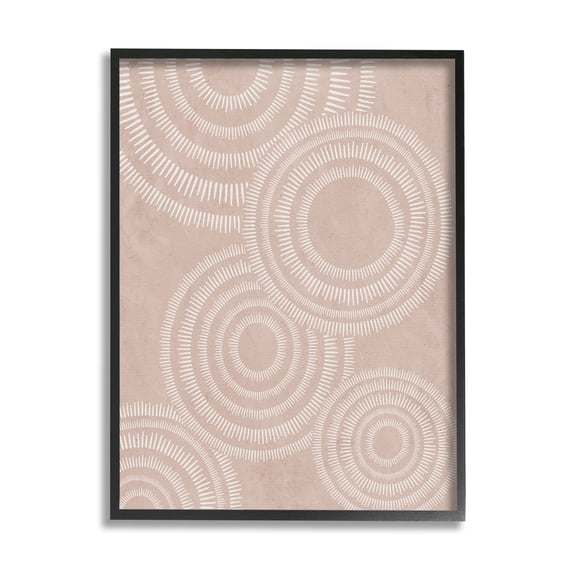 Stupell Boho Circles Beige Pattern Abstract Painting Black Framed Art Print Wall Art