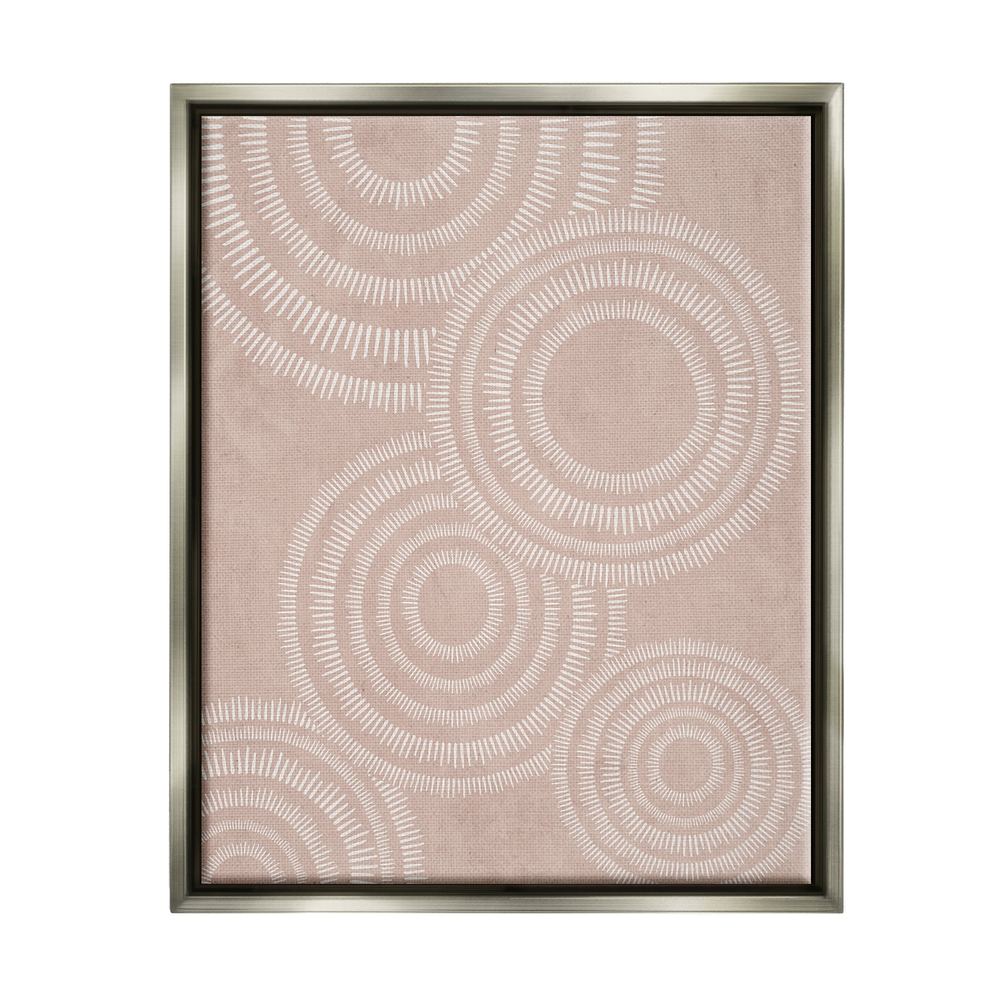 Stupell Boho Circles Beige Pattern Abstract Painting Gray Floater Framed Art Print Wall Art