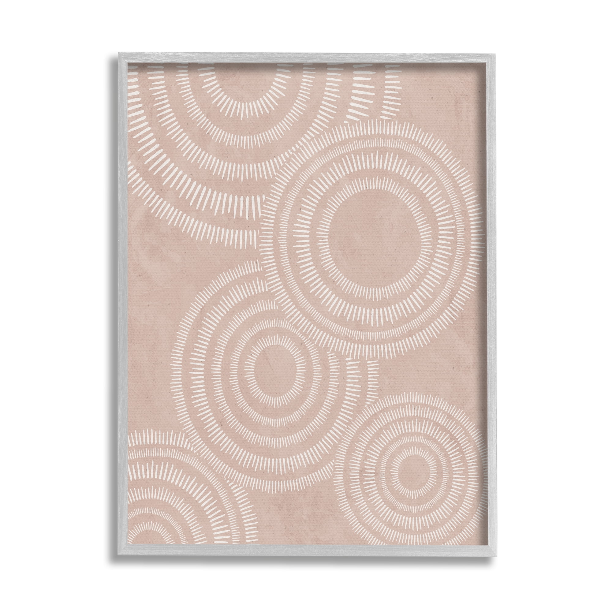 Stupell Boho Circles Beige Pattern Abstract Painting Gray Framed Art Print Wall Art
