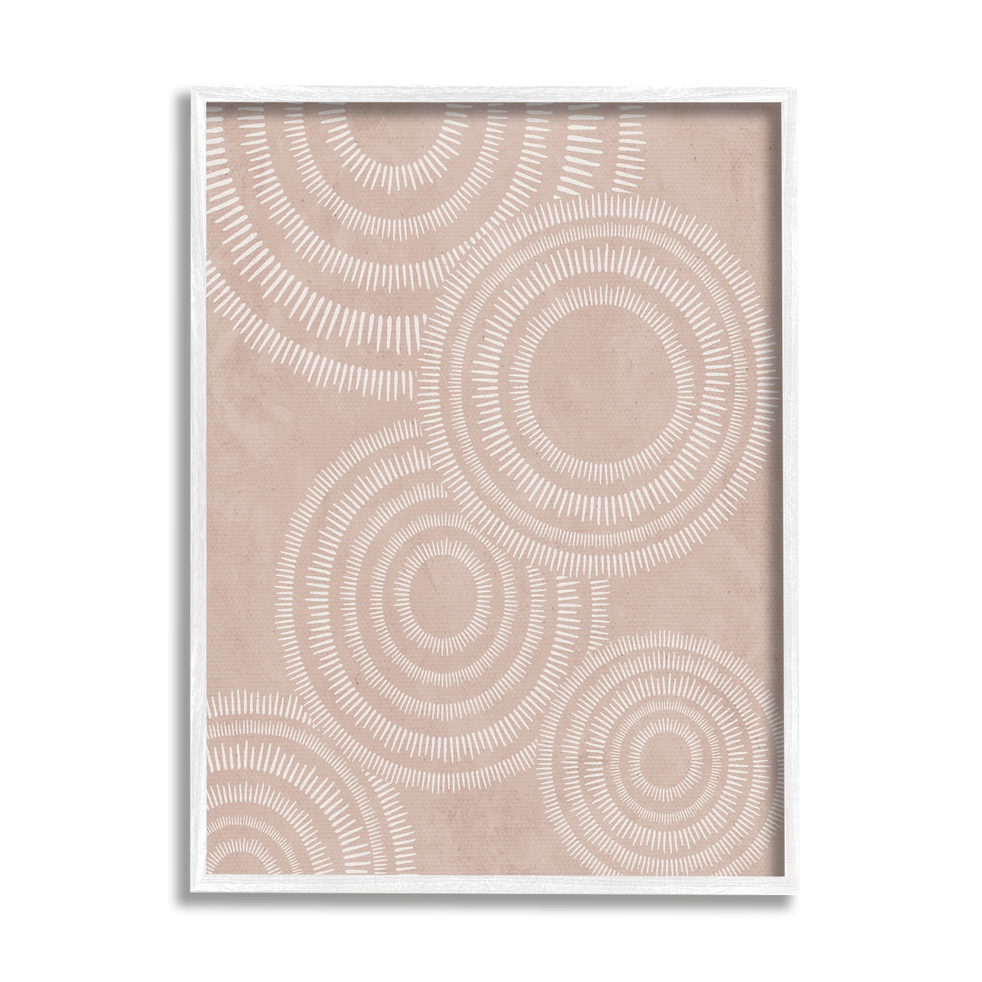 Stupell Boho Circles Beige Pattern Abstract Painting White Framed Art Print Wall Art