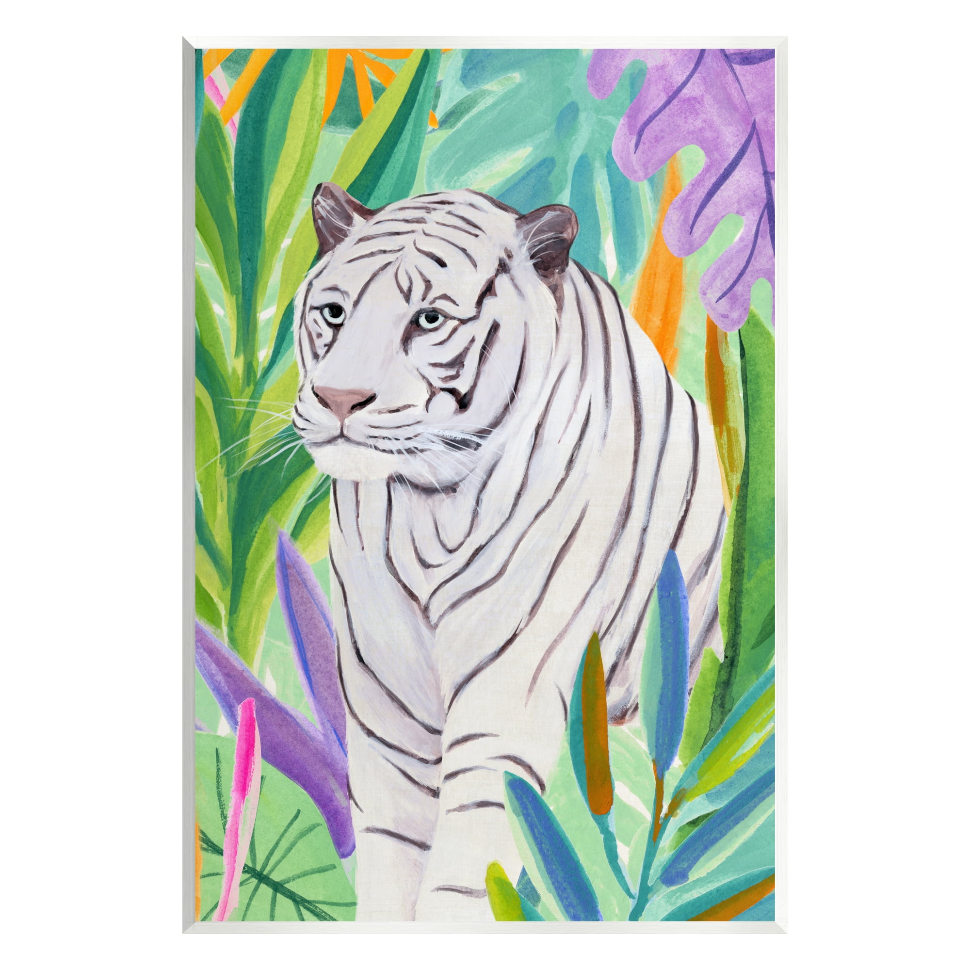 Stupell Bold Botanical Tiger Leaves Animals & Insects Painting Wall Plaque Unframed Art Print Wall Art