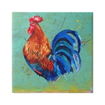 Stupell Bold Farmhouse Country Rooster Animals & Insects Painting Gallery Wrapped Canvas Print Wall Art