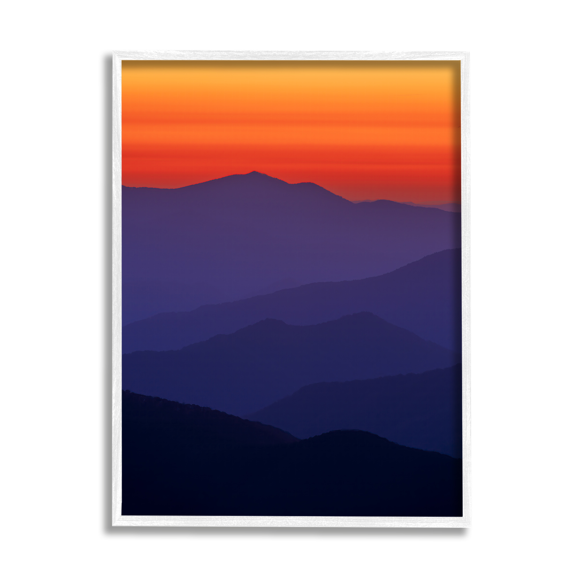Stupell Bold Mountain Sunrise Sky Landscape Photography White Framed Art Print Wall Art
