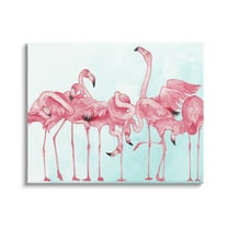 Stupell Bold Pink Flamingo Flock Animals & Insects Painting Gallery Wrapped Canvas Print Wall Art