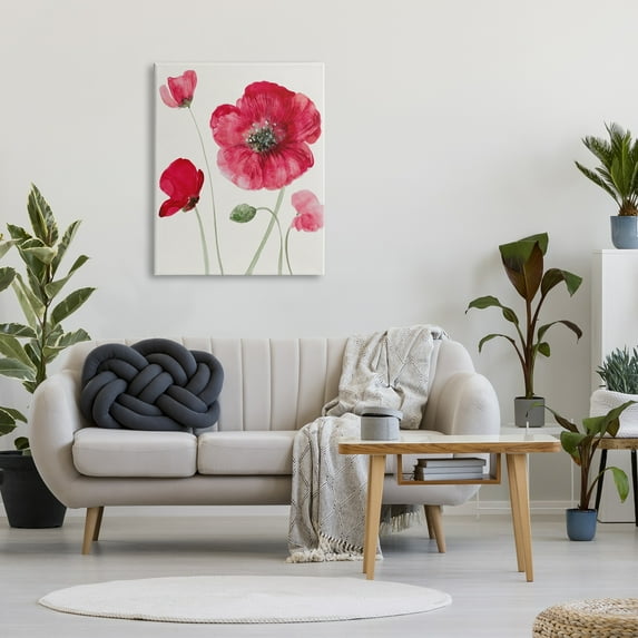 Stupell Bold Red Poppies Blooming Botanical & Floral Painting Gallery Wrapped Canvas Print Wall Art