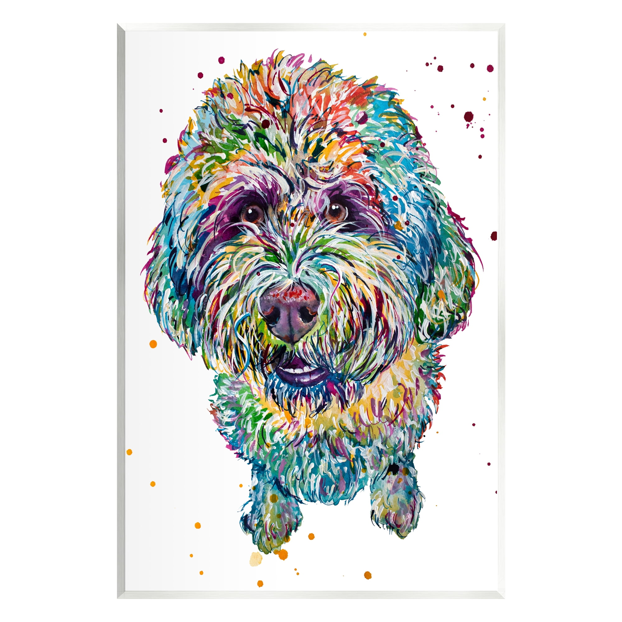 Stupell Bold Terrier Dog Pet Portrait Animals & Insects Painting Wall Plaque Unframed Art Print Wall Art