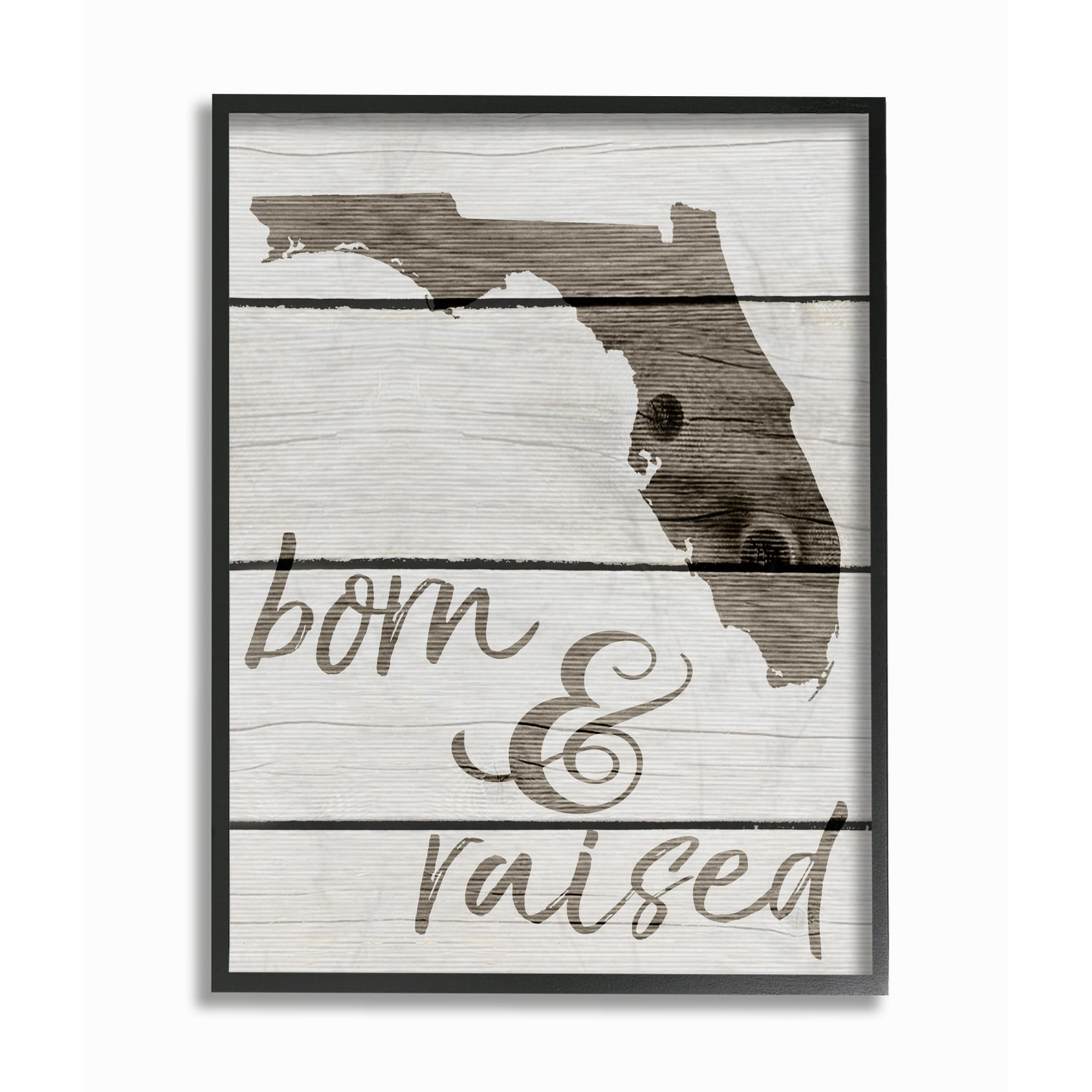 The Stupell Home Decor Collection Born And Raised Floriday Oversized Framed Giclee Texturized Art, 16 x 1.5 x 20