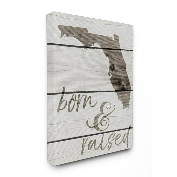 Stupell  Born And Raised Floriday Stretched Canvas Wall Art 24 x 30