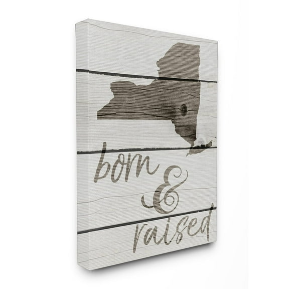 Stupell  Born And Raised NYC State Stretched Canvas Wall Art 16 x 20