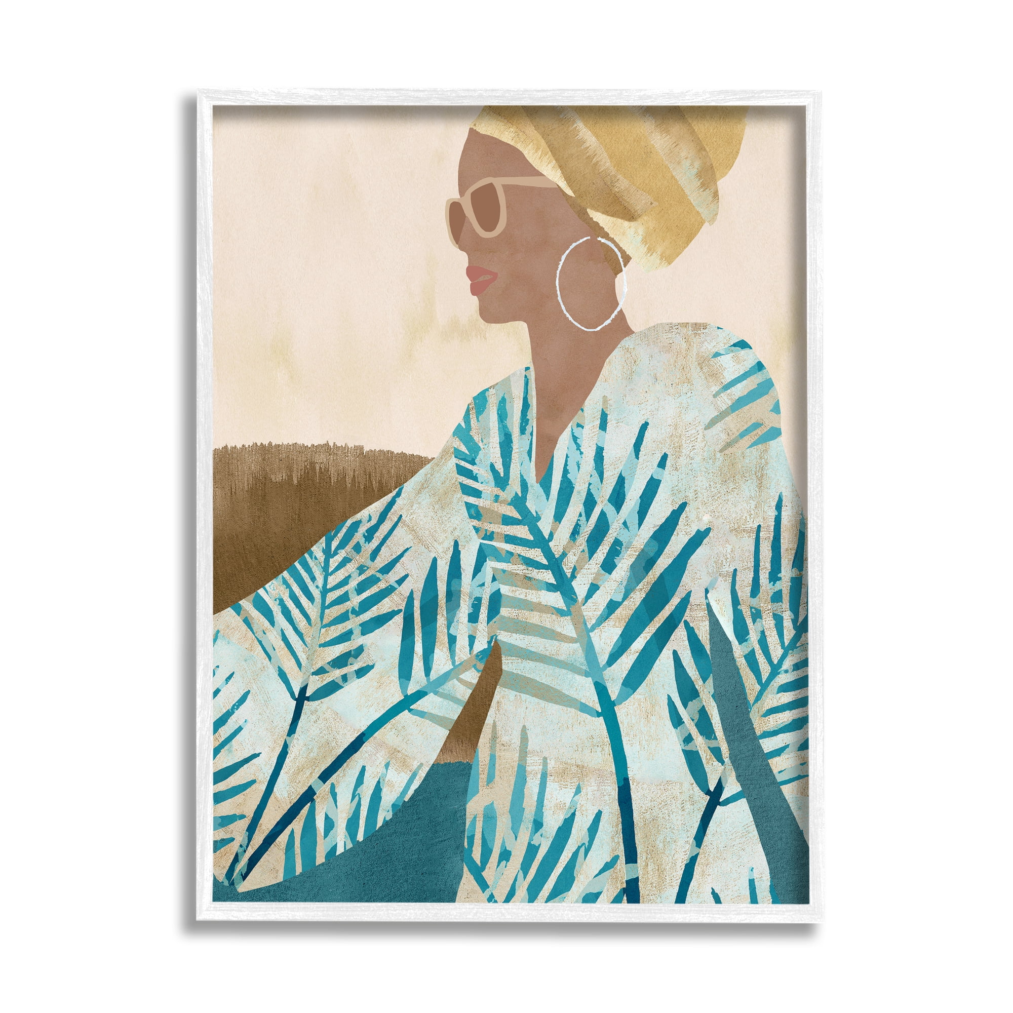 Stupell Botanical Trendy Fashion Collage Botanical & Floral Painting White Framed Art Print Wall Art
