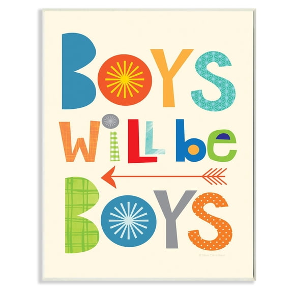 Stupell Boys Will Be Boys' with Arrow Multi-Color Wall Plaque Art