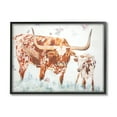 thumbnail image 1 of Stupell Brown Longhorn Cattle Family Farmhouse Animals & Insects Painting Black Framed Art Print Wall Art, 1 of 7