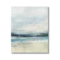 Stupell Brushed Ocean Seagulls Landscape Landscape Painting Gallery Wrapped Canvas Print Wall Art