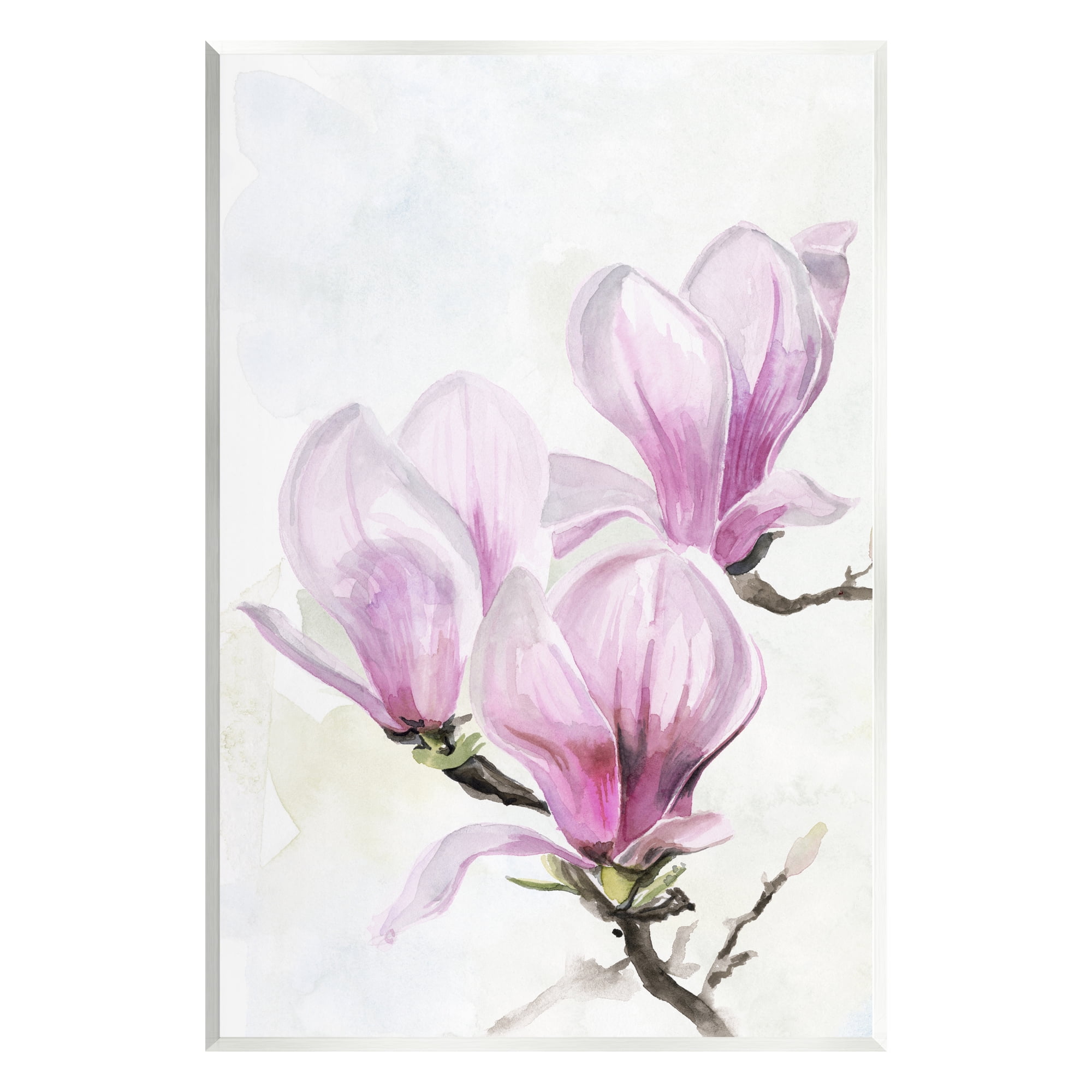 Stupell Budding Magnolias Pink Florals Botanical & Floral Painting Wall Plaque Unframed Art Print Wall Art