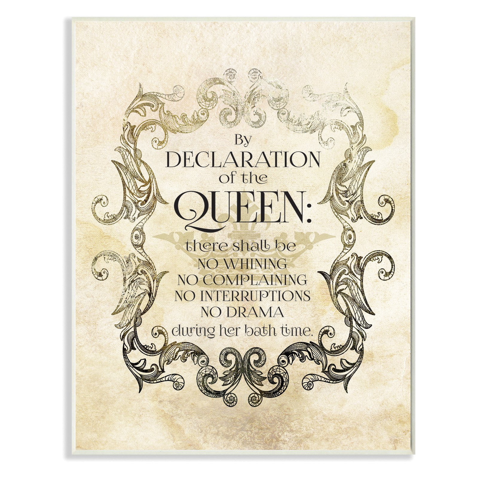 Stupell IndustriesBy Declaration Of The Queen Textual Bath Art Wall Plaqueby Melody Hogan