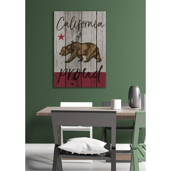 Stupell  California Proud Typography Stretched Canvas Wall Art 16 x 20