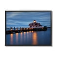 thumbnail image 1 of Stupell Calm Nighttime Bridge Coastal Lights Landscape Photography Black Framed Art Print Wall Art, 1 of 7