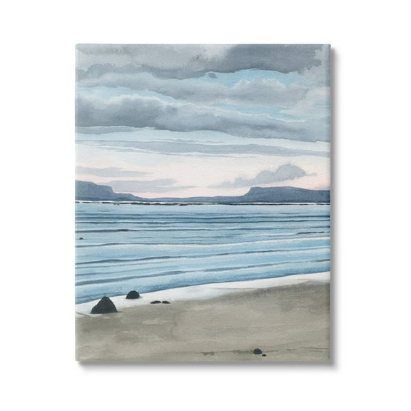 Stupell Calming Coastal Shore Ripples Landscape Painting Gallery Wrapped Canvas Print Wall Art