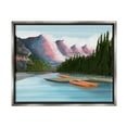 thumbnail image 1 of Stupell Calming Lake Camp Nature Canoes Landscape Painting Gray Floater Framed Art Print Wall Art, 1 of 6