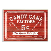 Stupell Candy Cane Factory Vintage Sign Wall Plaque Art 10 x 15