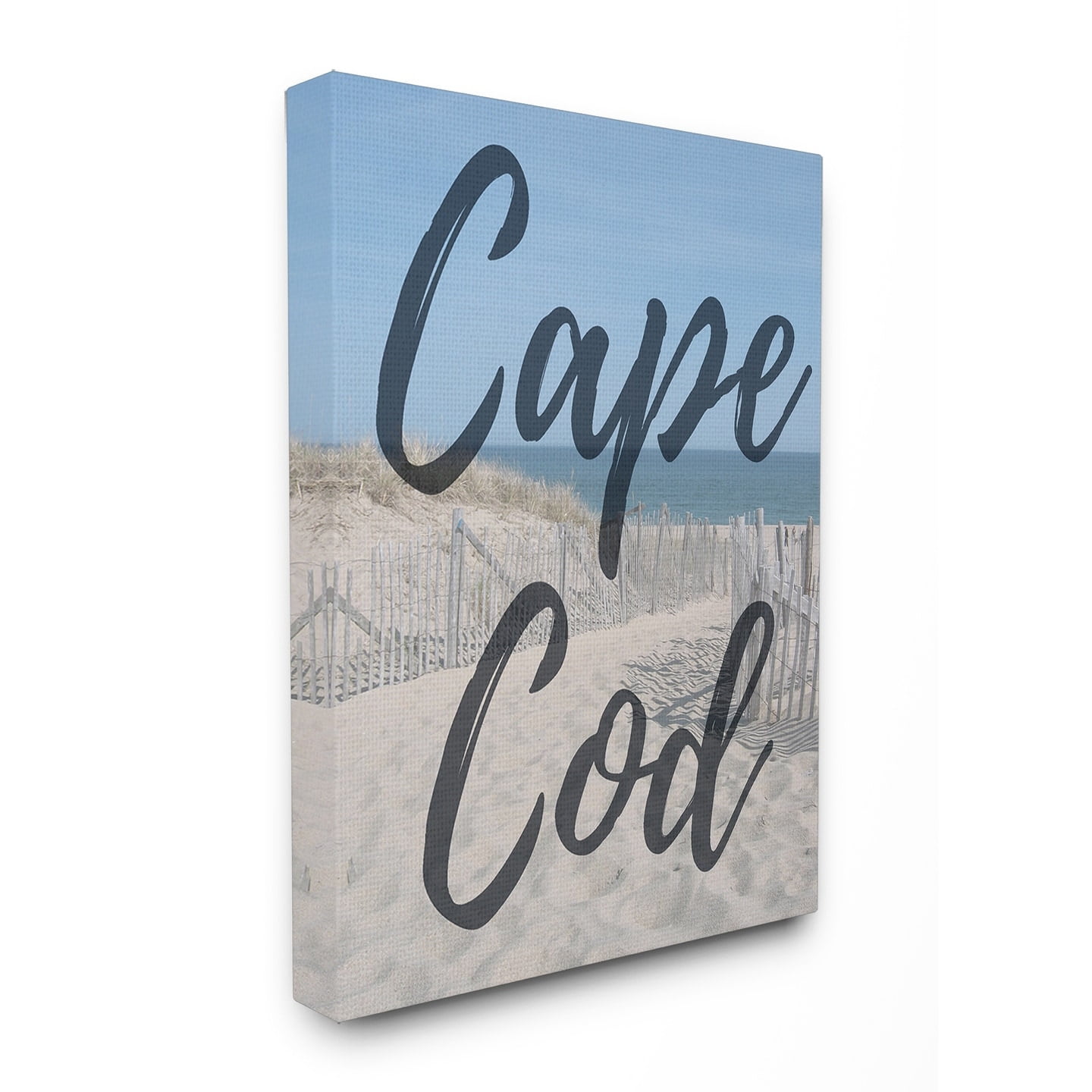 Stupell Cape Cod Beach Typography Modern Stretched Canvas Wall Art 24 x 30