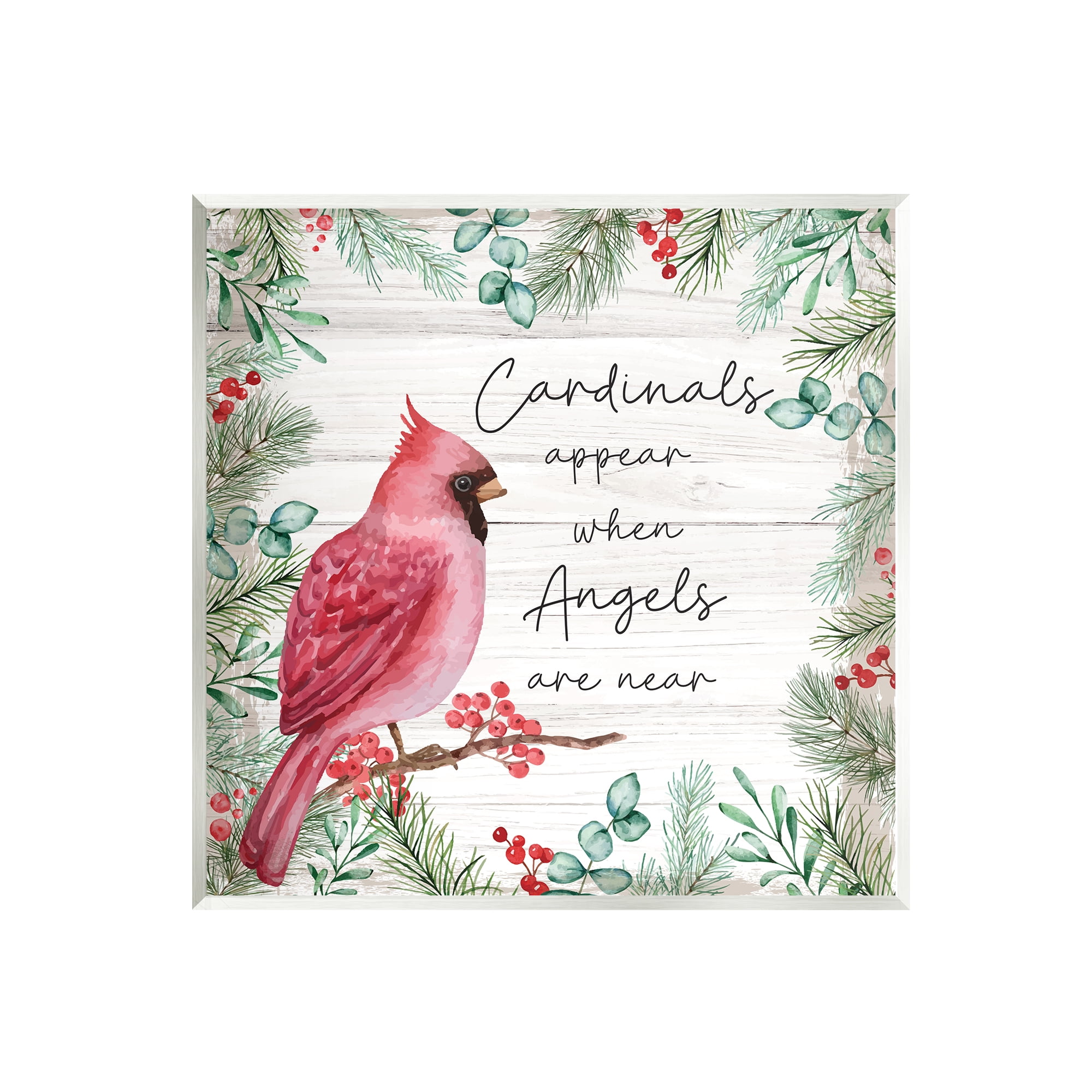 Stupell Cardinals Appear When Angels Near Phrase Animals & Insects Painting Wall Plaque Unframed Art Print Wall Art