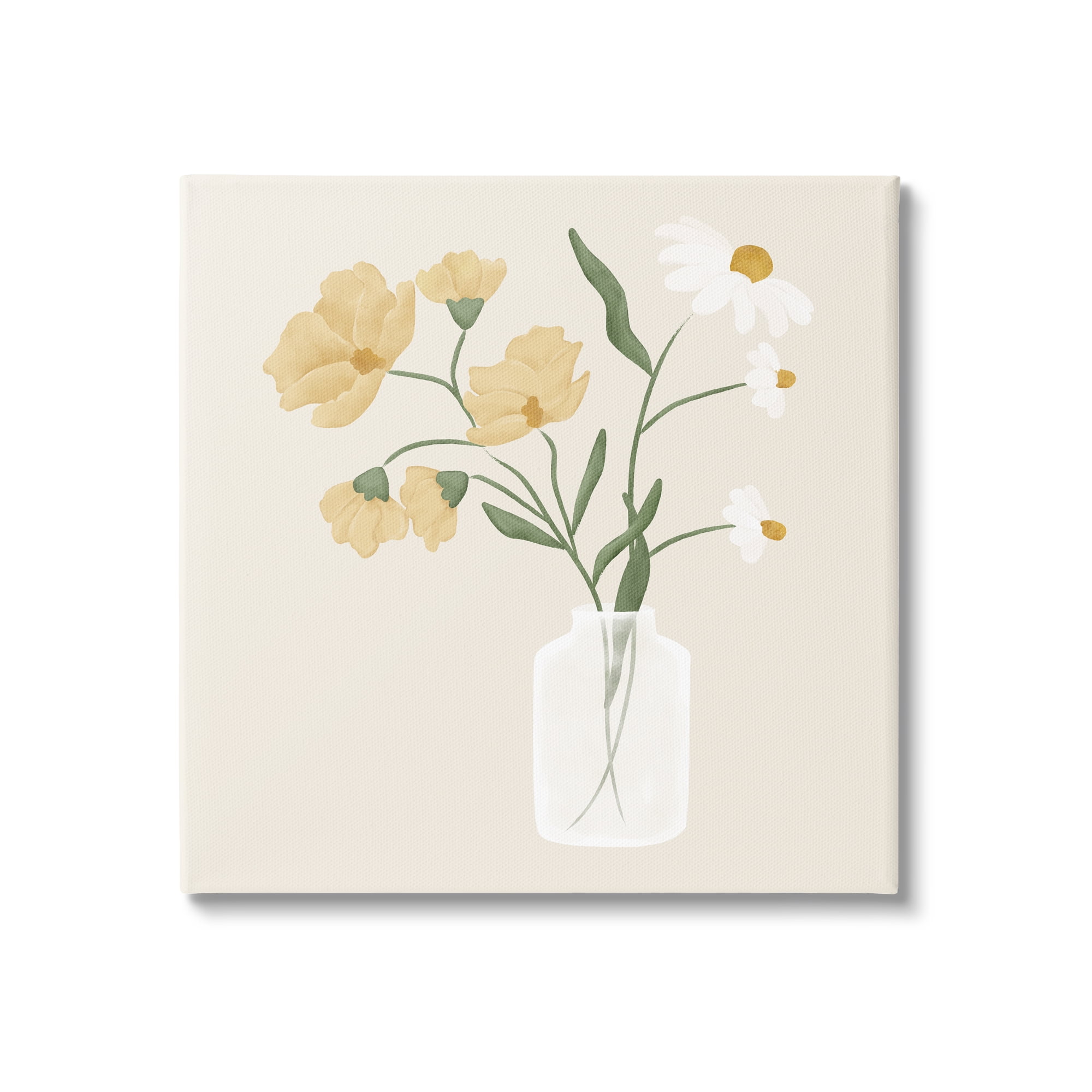 Stupell Casual Daisies Blossom Arrangement Botanical & Floral Painting Gallery Wrapped Canvas Print Wall Art